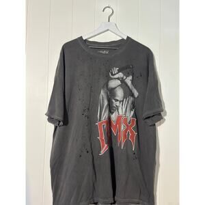 DMX Graphic T Shirt 2X Black Distressed Raw Edge Rap Tee